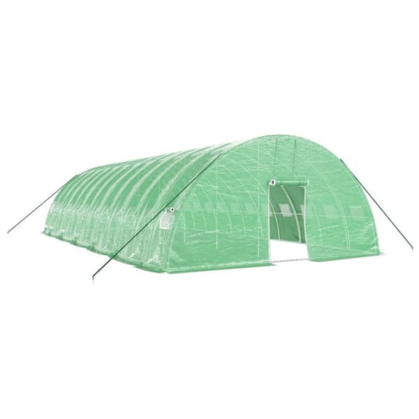 vidaXL drivhus med stålstel 72 m² 12x6x2,85 m grøn