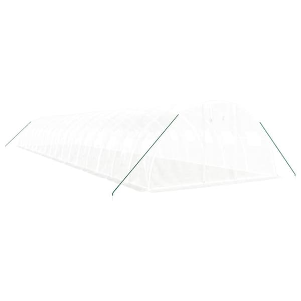 vidaXL Växthus med stålram vit 72 m² 18x4x2 m