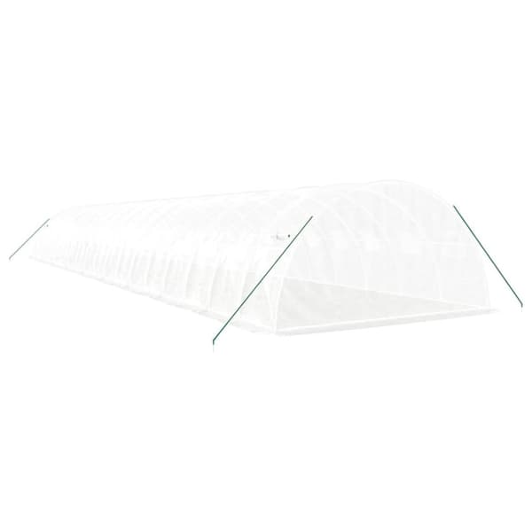 vidaXL drivhus med stålstel 72 m² 18x4x2 m hvid