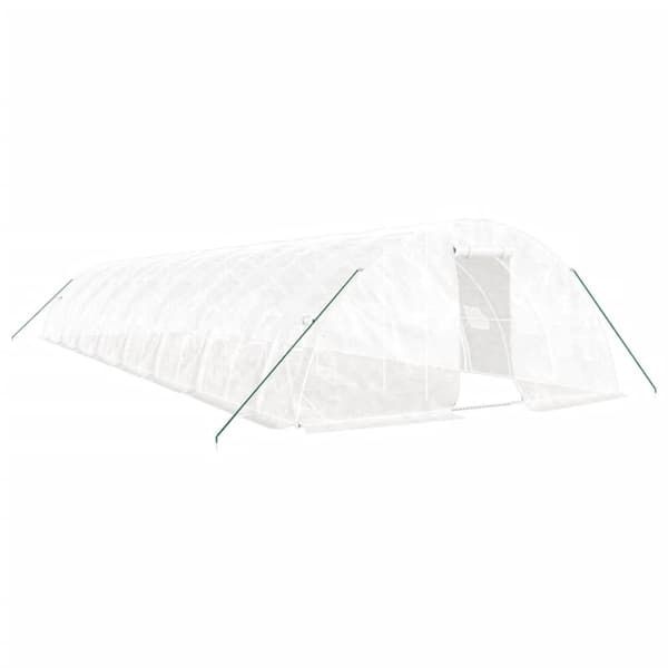 vidaXL drivhus med stålstel 80 m² 16x5x2,3 m hvid