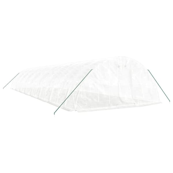 vidaXL Drivhus med stålramme hvit 80 m² 16x5x2,3 m