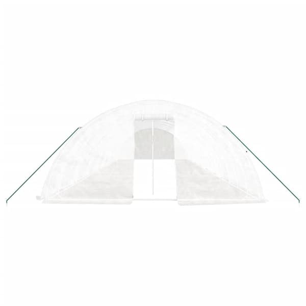 vidaXL Drivhus med stålramme hvit 80 m² 16x5x2,3 m