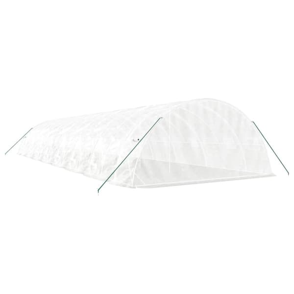 vidaXL Drivhus med stålramme hvit 80 m² 16x5x2,3 m
