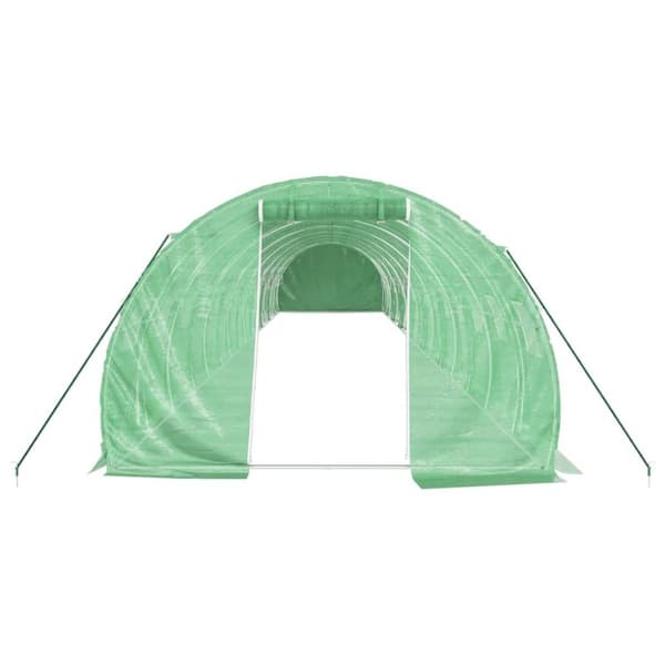 vidaXL Drivhus med stålramme grønn 48 m² 16x3x2 m