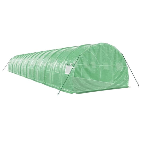 vidaXL Drivhus med stålramme grønn 48 m² 16x3x2 m