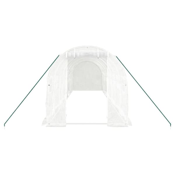 vidaXL Drivhus med stålramme hvit 16 m² 8x2x2 m