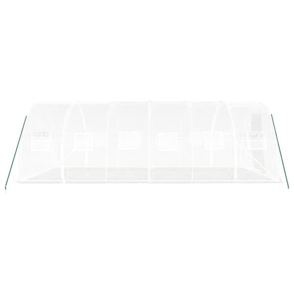 vidaXL Växthus med stålram vit 18 m² 6x3x2 m