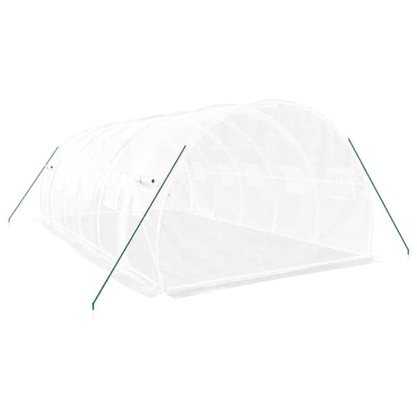 vidaXL Växthus med stålram vit 18 m² 6x3x2 m