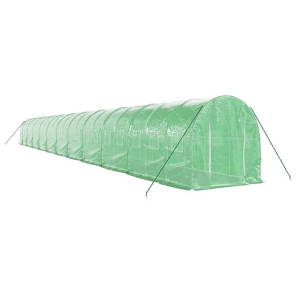 vidaXL drivhus med stålstel 44 m² 22x2x2 m grøn