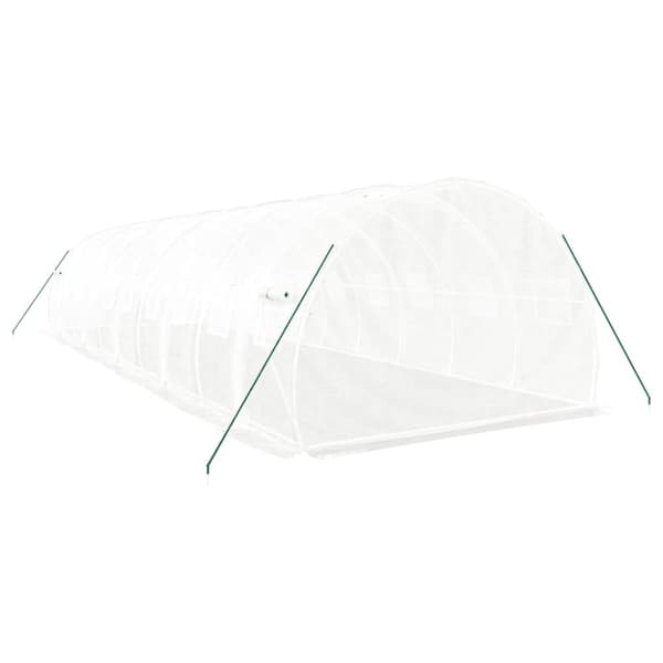 vidaXL Drivhus med stålramme hvit 30 m² 10x3x2 m