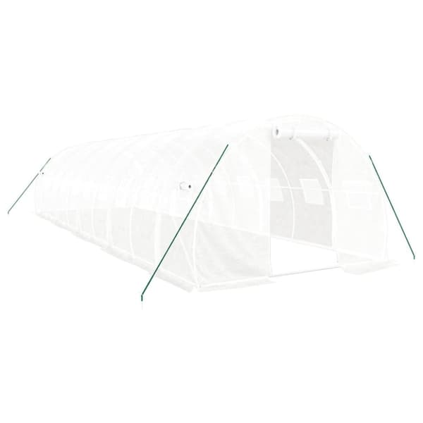 vidaXL Drivhus med stålramme hvit 30 m² 10x3x2 m
