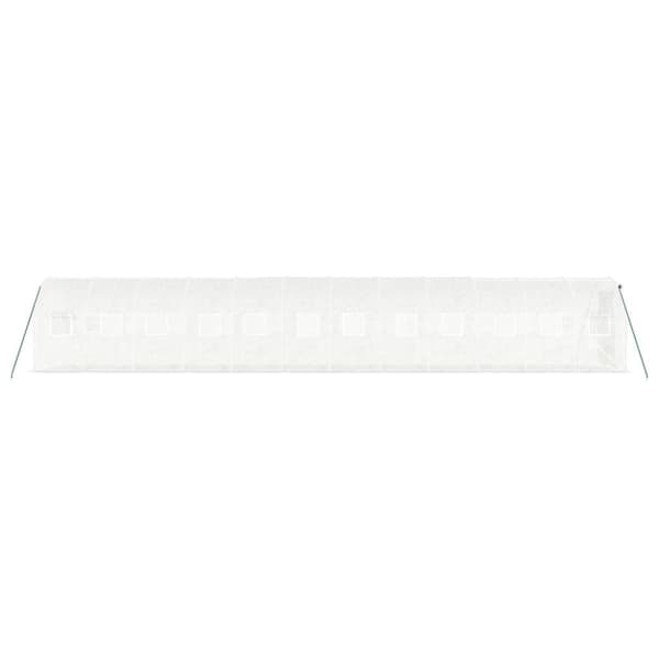 vidaXL drivhus med stålstel 24 m² 12x2x2 m hvid