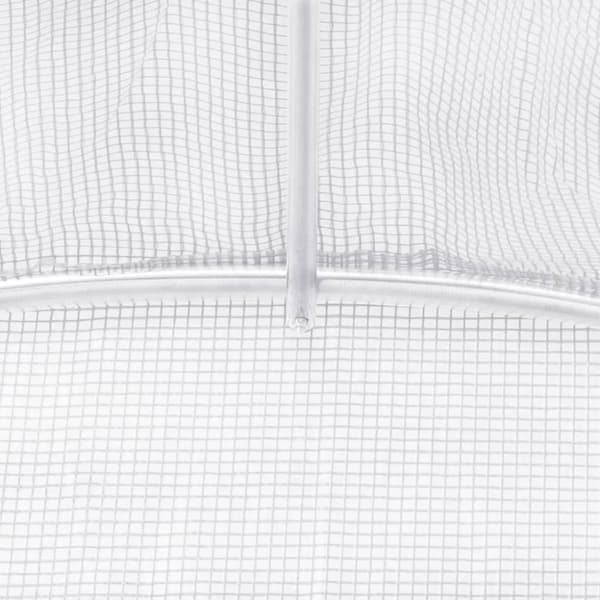 vidaXL Kasvihuone teräsrungolla valkoinen 30 m² 10x3x2 m