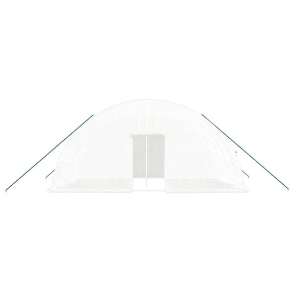 vidaXL Växthus med stålram vit 24 m² 6x4x2,85 m