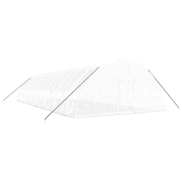 vidaXL drivhus med stålstel 84 m² 14x6x2,85 m hvid