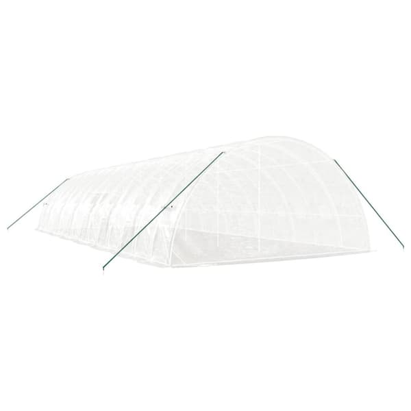 vidaXL drivhus med stålstel 84 m² 14x6x2,85 m hvid