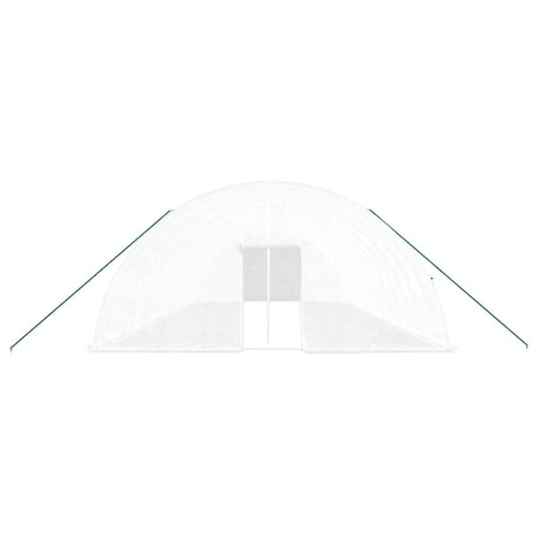vidaXL Växthus med stålram vit 84 m² 14x6x2,85 m