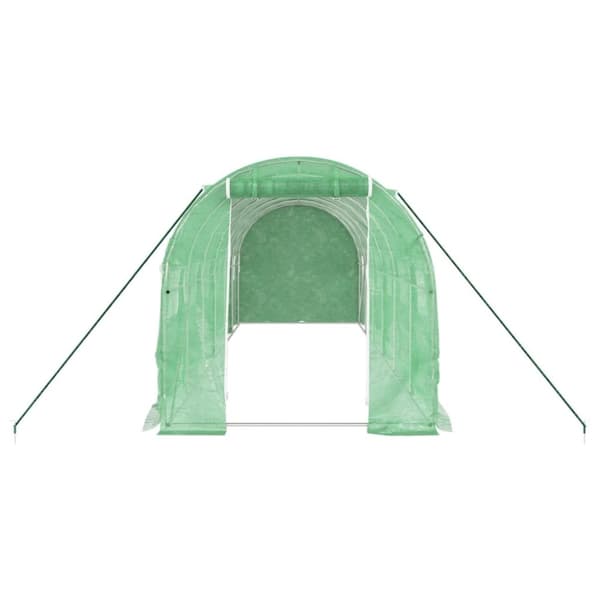 vidaXL Växthus med stålram grön 12 m² 6x2x2 m