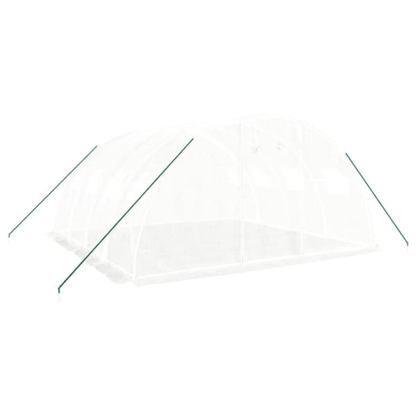 vidaXL drivhus med stålstel 16 m² 4x4x2 m hvid