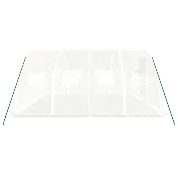 vidaXL drivhus med stålstel 16 m² 4x4x2 m hvid