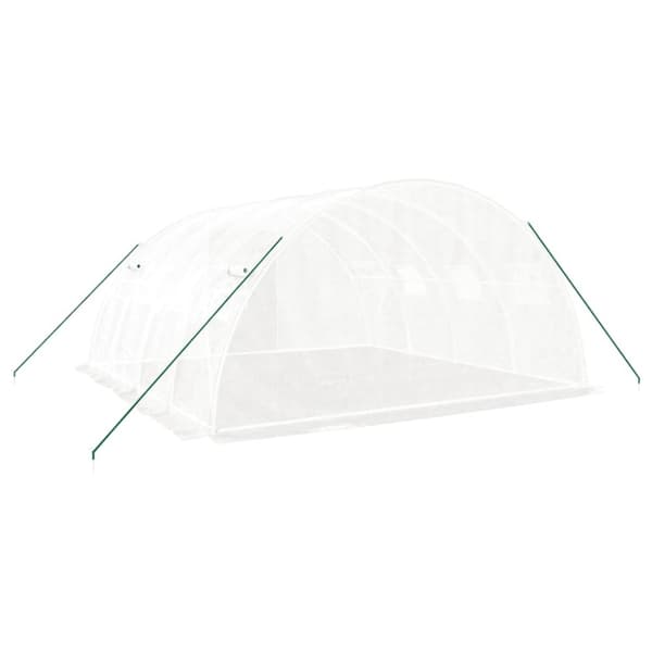 vidaXL drivhus med stålstel 16 m² 4x4x2 m hvid