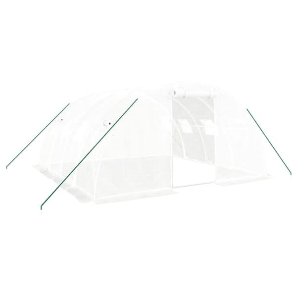 vidaXL drivhus med stålstel 16 m² 4x4x2 m hvid