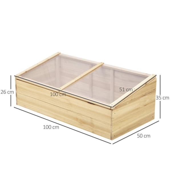 Rootz Greenhouse Wood Cold Ram - Naturel - Spar, PC Board - 39,37 cm x 19,68 cm x 13,77 cm