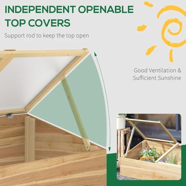 Rootz Greenhouse Wood Cold Ram - Naturel - Spar, PC Board - 39,37 cm x 19,68 cm x 13,77 cm