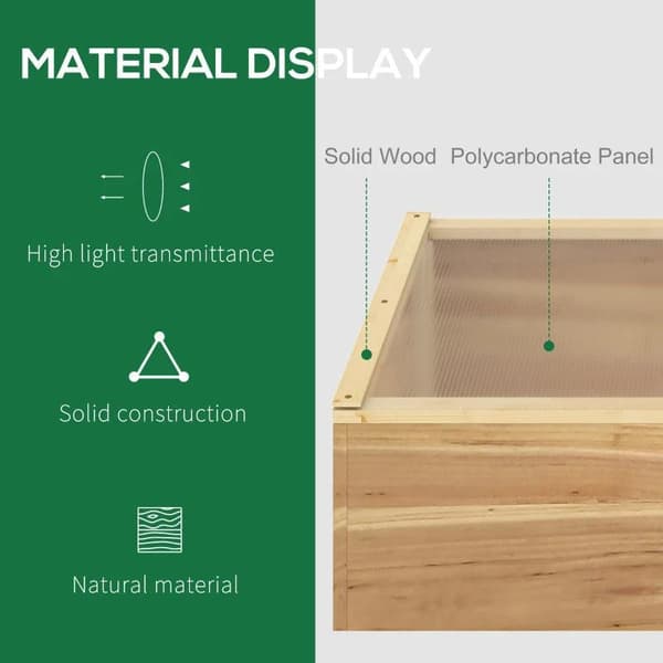 Rootz Greenhouse Wood Cold Ram - Naturel - Spar, PC Board - 39,37 cm x 19,68 cm x 13,77 cm