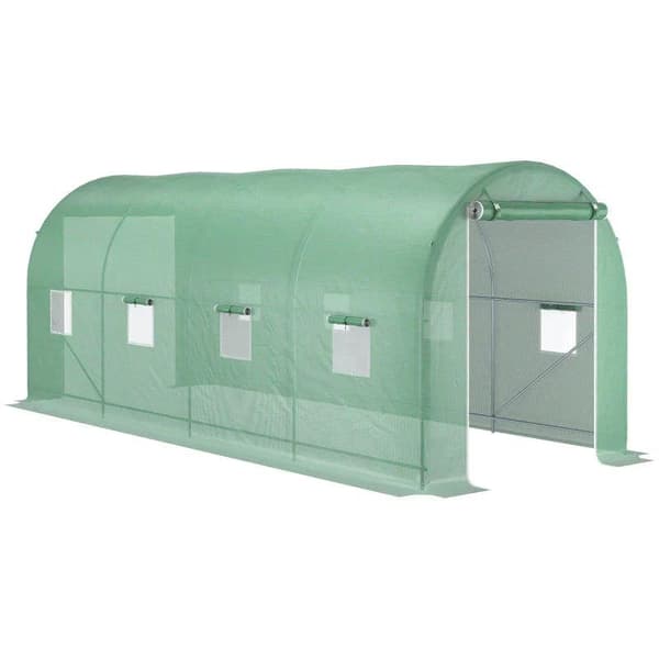 Rootz Folie Drivhus - Drivhus - Tomat Drivhus - Kold Ramme - Grøn - 500 X 200 X 210 Cm