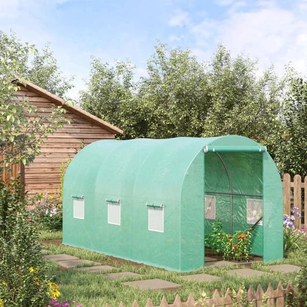 Rootz Greenhouse - Walk-in kasvihuone - Kalvokasvihuone - Tomaattikasvihuone - Foliotunneli - Vihreä - 395 X 195 X 190 cm