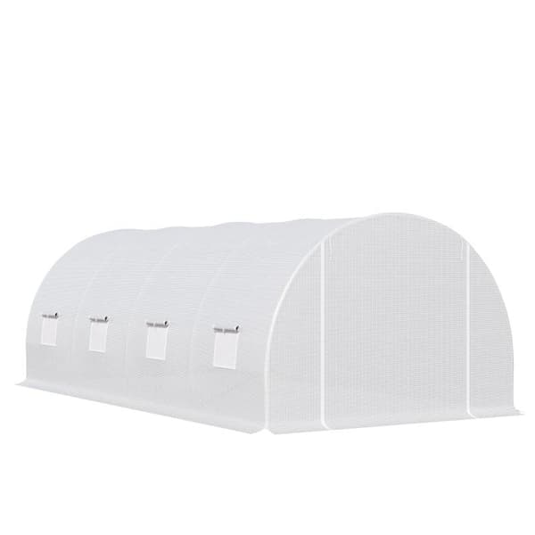 Rootz Folie Drivhus - Polytunnel Drivhus - Drivhus - Plantehus - Walk-in Drivhus - Lynlåsdør - Hvid - 6 X 3 X 2m