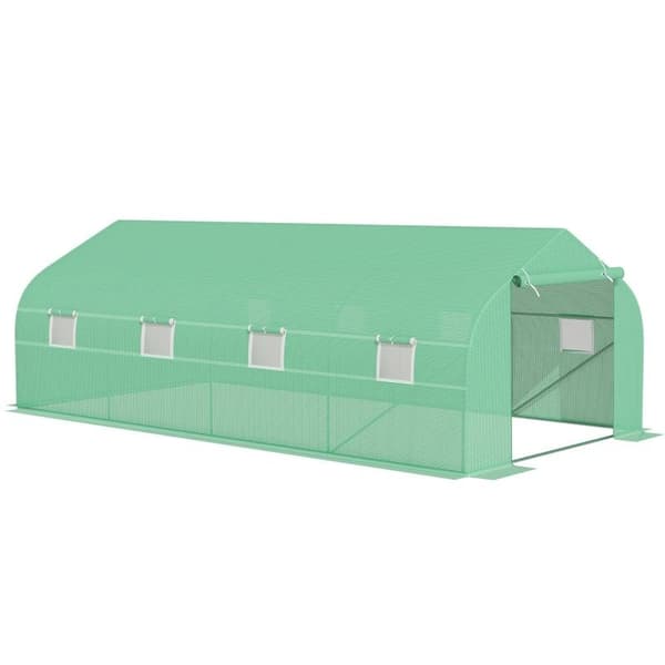 Rootz-foliokasvihuone - Kasvihuone - Kylmärunkoinen kasvihuone - Polytunnel-kasvihuone - Suuri kasvihuone - Vihreä - 6Lx3Wx2H CM