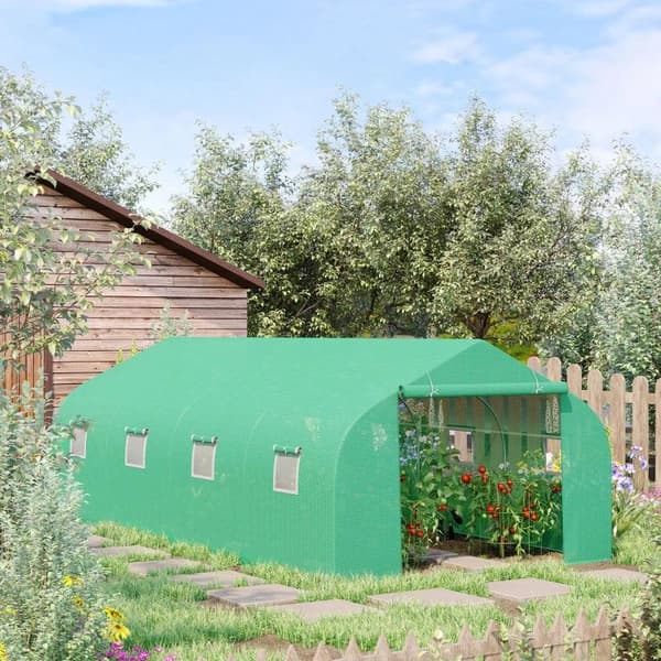 Rootz-foliokasvihuone - Kasvihuone - Kylmärunkoinen kasvihuone - Polytunnel-kasvihuone - Suuri kasvihuone - Vihreä - 6Lx3Wx2H CM
