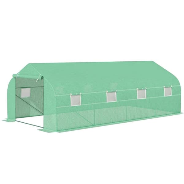 Rootz-foliokasvihuone - Kasvihuone - Kylmärunkoinen kasvihuone - Polytunnel-kasvihuone - Suuri kasvihuone - Vihreä - 6Lx3Wx2H CM