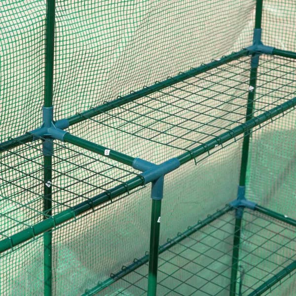 Rootz Greenhouse - Folieväxthus - Walk-in växthus - Med 8 hyllor - Kallram - 214 x 143 x 195 cm