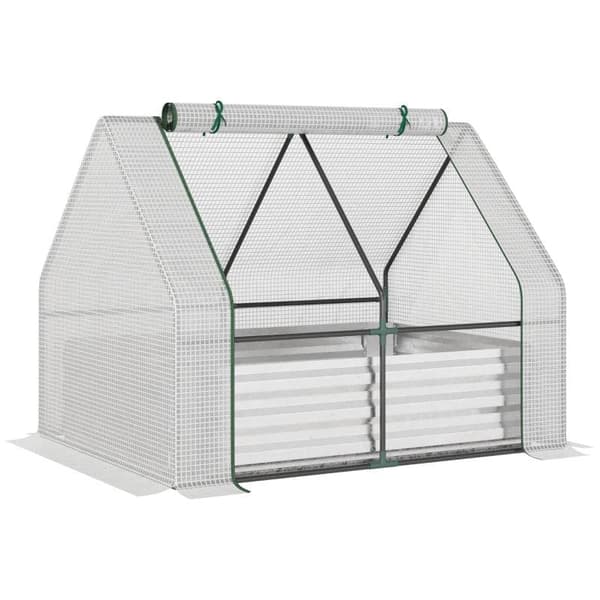 Rootz Drivhus - Folie Drivhus - Have Højbed - Kold Ramme - Hvid - 127 x 95 x 92 cm