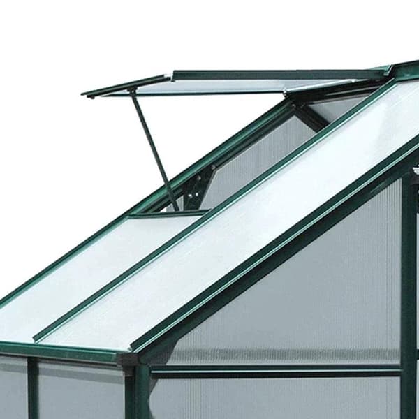 Rootz Greenhouse - Walk-in miniväxthus - Med takfönster - Aluminiumlegering/PC-skiva - Mörkgrön - 1,9x1,3x2 m