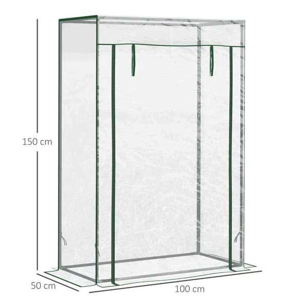 Rootz Greenhouse - Tomathus - Kallram med rulldörr - Bakgård - Balkong - Trädgård - Stål - Plast - Transparent - 100 x 50 x 150 cm