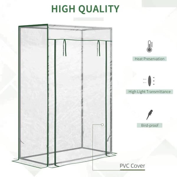 Rootz Greenhouse - Tomathus - Kallram med rulldörr - Bakgård - Balkong - Trädgård - Stål - Plast - Transparent - 100 x 50 x 150 cm