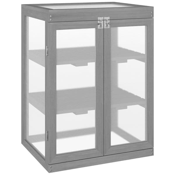Rootz Drivhus - Gennemsigtigt Drivhus - 3-lags Træ Drivhus - Have Polycarbonat Kold Ramme - Grow House - Opbevaringshylde - Til planter Blomster - Mør