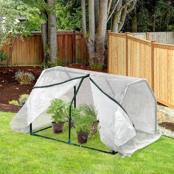 Rootz Mini Drivhus - Vejrbestandig - Let at bære - Polytunnel Grøn - 99cm x 71cm x 60cm