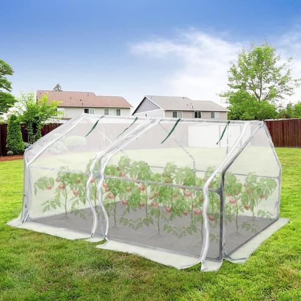 XMTECH Mini All Season Trädgårdsväxthus med rulldörrar 180x90x90cm Anti-UV Tomatväxthus, vit