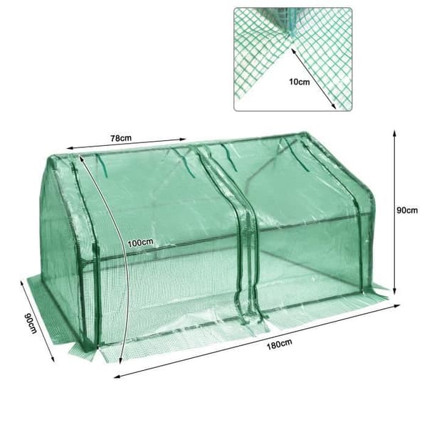 XMTECH Mini All Season Trädgårdsväxthus med rulldörrar 180x90x90cm Anti-UV Tomatväxthus, Grön