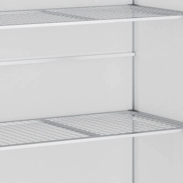 Rootz drivhus med fundamentramme - Polycarbonathus - 2 hylder - Aluminiumsramme - Sølv - 131 x 58 x 139,5 cm