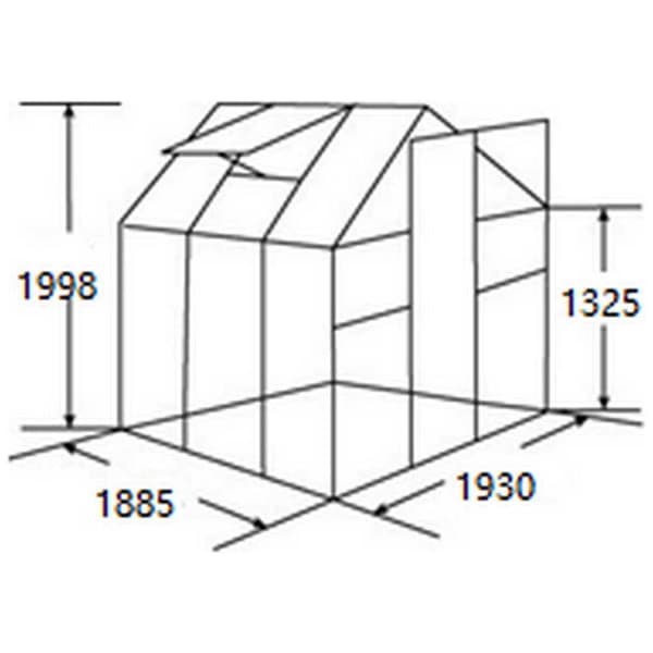 Gardiun Växthus Lunada 3 3.63m² Durchsichtig 193 x 188 x 190 cm