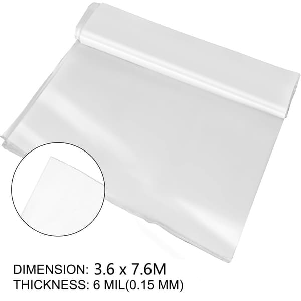 3,6Mx7,6Mx0,15MM polyeten växthusfilm, utmärkt styrka och seghet, UV-beständig, lång livslängd, lätt att göra-det-själv