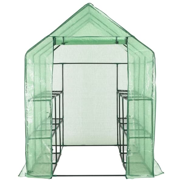 drivhus med 12 hylder 143 x 214 x 196 cm stål