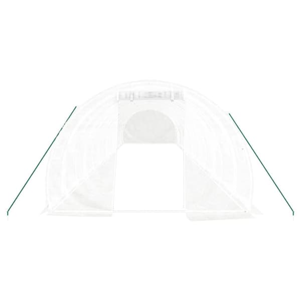 drivhus med stålstel 42 m² 14x3x2 m hvid