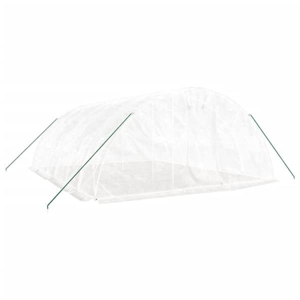 drivhus med stålstel 30 m² 6x5x2,3 m hvid